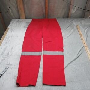 Neese FR Work Pants Mens 32x32 Red Flame Resistant Reflective Stripes Hi Vis VTG
